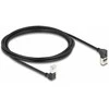 Delock RJ45 Netzwerkkabel Cat.6A S/FTP Slim 90° oben / unten gewinkelt 2 m juodas
