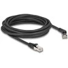 Delock RJ45 Netzwerkkabel Cat.6A S/FTP Stecker 45° nach rechts gewinkelt zu Stecker gerade 5 m juodas