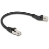 Delock RJ45 Netzwerkkabel Cat.6A S/FTP Stecker 45° nach links gewinkelt zu Stecker gerade 0,25 m juodas