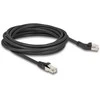 Delock RJ45 Netzwerkkabel Cat.6A S/FTP Stecker 45° nach links gewinkelt zu Stecker gerade 5 m juodas
