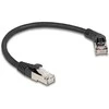 Delock RJ45 Netzwerkkabel Cat.6A S/FTP Stecker 45° nach rechts gewinkelt zu Stecker gerade 0,25 m juodas