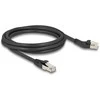 Delock RJ45 Netzwerkkabel Cat.6A S/FTP Stecker 45° nach links gewinkelt zu Stecker gerade 2 m juodas