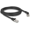 Delock RJ45 Netzwerkkabel Cat.6A S/FTP Stecker 45° nach rechts gewinkelt zu Stecker gerade 2 m juodas