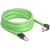 Delock RJ45 Netzwerkkabel Cat.6A Stecker zu Stecker unten gewinkelt SF/UTP schleppkettentauglich PUR (TPU) 5 m grün