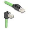 Delock RJ45 Netzwerkkabel Cat.6A Stecker zu Stecker unten gewinkelt SF/UTP schleppkettentauglich PUR (TPU) 2 m grün