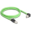 Delock RJ45 Netzwerkkabel Cat.6A Stecker zu Stecker unten gewinkelt SF/UTP schleppkettentauglich PUR (TPU) 1 m grün