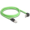 Delock RJ45 Netzwerkkabel Cat.6A Stecker zu Stecker oben gewinkelt SF/UTP schleppkettentauglich PUR (TPU) 1 m grün