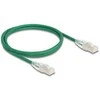 Delock RJ45 Netzwerkkabel Cat.6A Stecker zu Stecker mit gebogener Rastnase U/FTP Slim 1 m grün