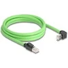 Delock RJ45 Netzwerkkabel Cat.6A Stecker zu Stecker oben gewinkelt SF/UTP schleppkettentauglich PUR (TPU) 2 m grün