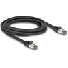 Delock DeLOCK RJ-45 tinklo kabelis Cat.6a U/FTP itin lankstus (juodas, 3 metrai, vidinis nerūdijančio plieno apvalkalas)