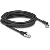 Delock RJ45 Netzwerkkabel Cat.8.1 S/FTP Stecker 45° nach rechts gewinkelt zu Stecker gerade bis 40 Gbps 5 m juodas