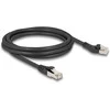 Delock RJ45 Netzwerkkabel Cat.8.1 S/FTP Stecker 45° nach links gewinkelt zu Stecker gerade bis 40 Gbps 2 m juodas