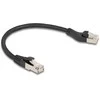 Delock RJ45 Netzwerkkabel Cat.8.1 S/FTP Stecker 45° nach links gewinkelt zu Stecker gerade bis 40 Gbps 0,25 m juodas