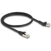Delock RJ45 Netzwerkkabel Cat.8.1 S/FTP Stecker 45° nach links gewinkelt zu Stecker gerade bis 40 Gbps 0,5 m juodas