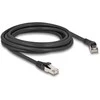 Delock RJ45 Netzwerkkabel Cat.8.1 S/FTP Stecker 45° nach rechts gewinkelt zu Stecker gerade bis 40 Gbps 3 m juodas
