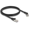 Delock RJ45 Netzwerkkabel Cat.8.1 S/FTP Stecker 45° nach rechts gewinkelt zu Stecker gerade bis 40 Gbps 1 m juodas