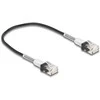 Delock RJ45 Netzwerkkabel mit doppeltem Knickschutz Cat.6A UTP Slim 0,3 m juodas
