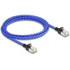 Delock RJ45 Netzwerkkabel mit Geflechtmantel Cat.6A U/FTP Slim 2 m blau