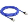 Delock RJ45 Netzwerkkabel mit Geflechtmantel Cat.6A U/FTP Slim 5 m blau