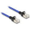 Delock RJ45 Netzwerkkabel mit Geflechtmantel Cat.6A U/FTP Slim 2 m blau