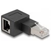 Delock RJ45 Stecker zu RJ45 Buchse Adapteris Cat.6A 90° nach links gewinkelt