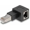 Delock RJ45 Stecker zu RJ45 Buchse Adapteris Cat.6A 90° nach links gewinkelt