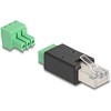 Delock DeLOCK 66607 zmieniacz płci / kabli RJ45 3 pin terminal block Juodas, Žalias
