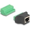 Delock RJ50 Buchse zu Terminalblock Adapteris mit Drucktaster