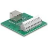 Delock RJ50 Buchse zu Terminalblock mit Drucktaster für Hutschiene