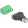 Delock RJ50 Stecker zu Terminalblock Adapteris mit Drucktaster