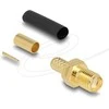 Delock RP-SMA Buchse zum Crimpen LMR200 mit passendem Schrumpfschlauch