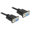Delock RS-232 Kabelis Seriell D-Sub 9 Buchse zu Buchse Nullmodem mit schmalem Steckergehäuse - Full Handshaking - 5 m