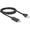 Delock Serielles Anschlusskabel mit FTDI Chipsatz, USB 2.0 Typ-A Stecker zu RS-232 RJ45 Stecker 2 m juodas