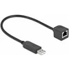 Delock Serielles Anschlusskabel mit FTDI Chipsatz, USB 2.0 Typ-A Stecker zu RS-232 RJ45 Buchse 25 cm juodas