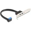 Delock Slotblech 1 x USB 5 Gbps Pfostenbuchse 90° gewinkelt zu 2 x USB 5 Gbps Typ-A Buchse 50 cm