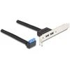 Delock Slotblech 1 x USB 5 Gbps Pfostenbuchse 90° gewinkelt zu 2 x USB 5 Gbps Typ-A Buchse 50 cm