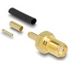 Delock SMA Buchse zum Crimpen RG-174 / RG-316 mit passendem Schrumpfschlauch