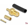 Delock SMA Buchse zum Crimpen RG-174 / RG-316 mit passendem Schrumpfschlauch - 5 Stück