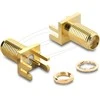 Delock SMA End-Launch-Buchse gerade an Leiterplatte bis 1,7 mm Gewindelänge 9 mm
