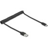 USB kabelis Delock USB-A – USB-A 0,8 m Juodas (90133)