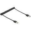 Kabelis USB Delock USB-A - USB-A 0.8 m Juodas (90124)