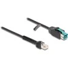 Delock Spiralkabel RJ50 Stecker zu PoweredUSB Stecker 12 V 3 m juodas