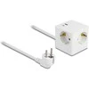 Delock Steckdosenwürfel mit Verlängerungskabel 3-fach mit Kindersicherung und USB PD 3.0 Ladegerät 20 W, 1,5 m Kabelis, baltas