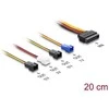 Delock Stromversorgungskabel SATA 15 Pin Stecker zu 4 x 2 Pin Lüfter (12 V / 7 V / 5 V) 20 cm