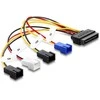 Delock Stromversorgungskabel SATA 15 Pin Stecker zu 4 x 2 Pin Lüfter (12 V / 7 V / 5 V) 20 cm