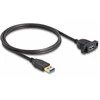 Delock SuperSpeed USB 5 Gbps (USB 3.2 Gen 1) Kabelis USB Typ-A wtyk do gniazda 1 m Montuojama juoda