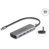 DELOCK USB 10 Gbps 2 Port USB Typ-A + 2 Port USB Type-C Hub mit USB Type-C Anschluss und zustzlicher Strombuchse