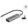 HUB USB Delock DeLOCK 64299 huby i koncentratory USB 3.2 Gen 1 (3.1 Gen 1) Type-C 10000 Mbit/s Pilka