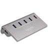 USB ŠAKOTUVAS Delock DeLOCK USB 10 Gbps šakotuvas su 4 USB A tipo prievadais + 1 greito įkrovimo prievadu, USB šakotuvas (pilkas, su maitinimo šaltiniu)