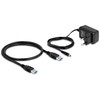 USB ŠAKOTUVAS Delock DeLOCK USB 10 Gbps šakotuvas su 4 USB A tipo prievadais + 1 greito įkrovimo prievadu, USB šakotuvas (pilkas, su maitinimo šaltiniu)